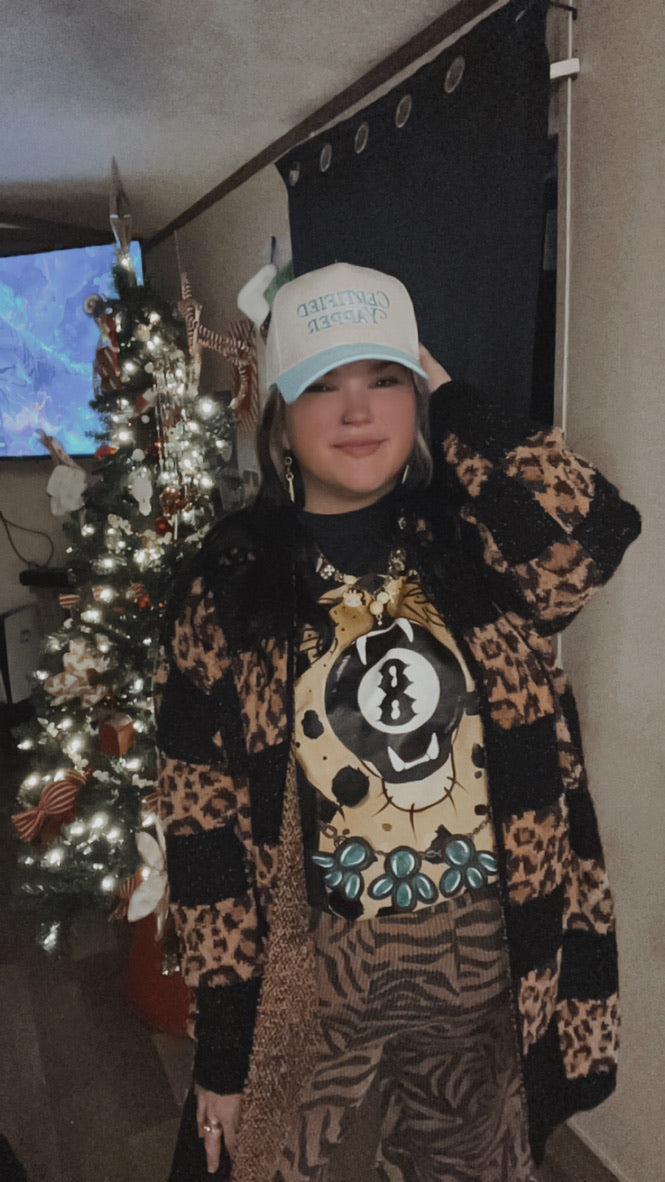 Cheetah Checker cardi