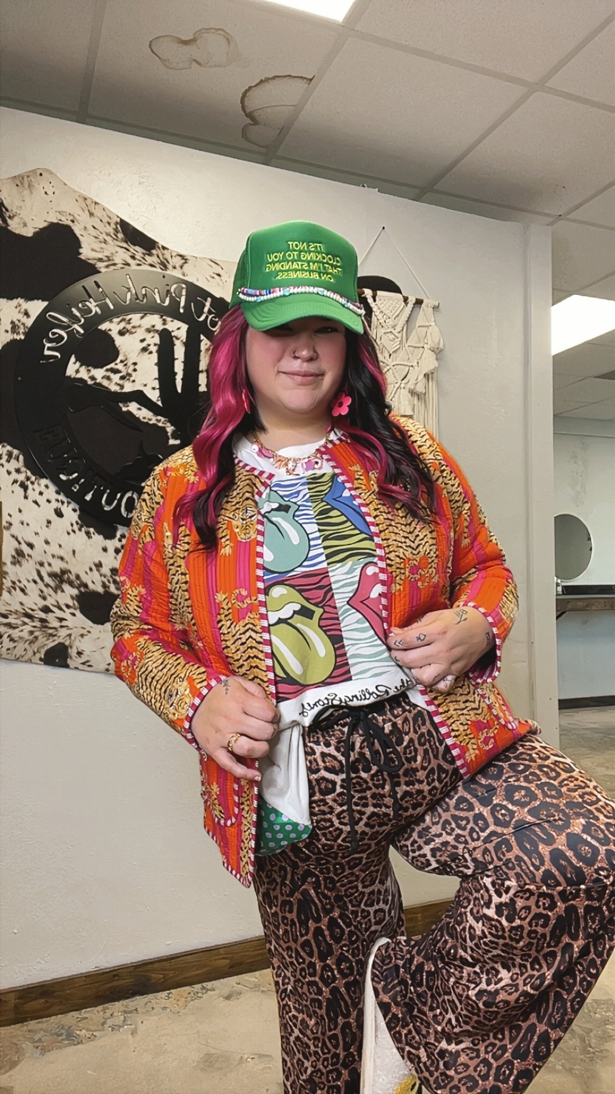 Tiger striped quilt jacket