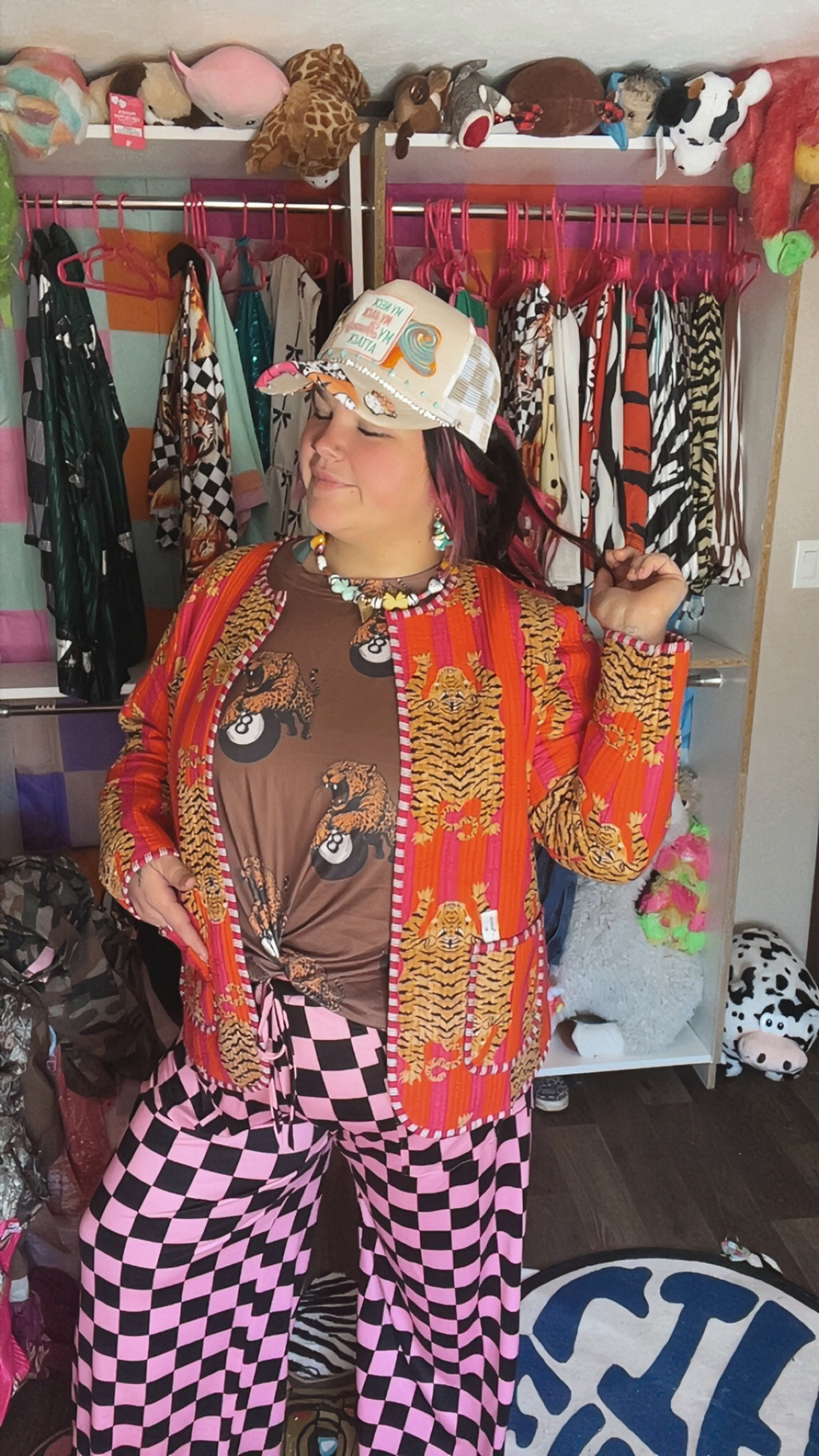 Tiger striped quilt jacket